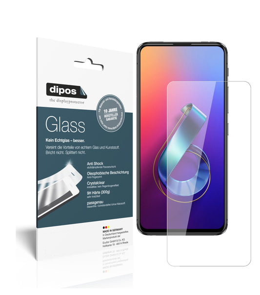 Klare Displayschutzfolie von dipos passend für Asus Zenfone 6 (ZS630KL), 9H kratzfest und blasenfrei montiert
