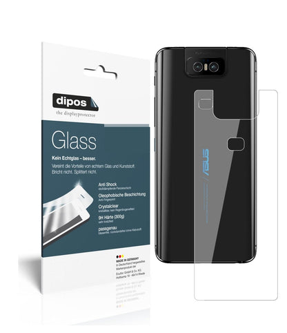 Klare Displayschutzfolie von dipos passend für Asus Zenfone 6 (ZS630KL) Rückseite, 9H kratzfest und blasenfrei montiert