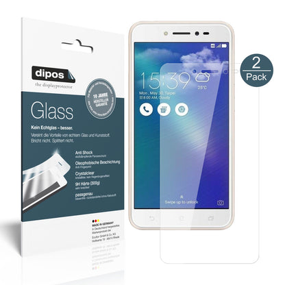 Klare Displayschutzfolie von dipos passend für Asus ZenFone Live ZB501KL, 9H kratzfest und blasenfrei montiert