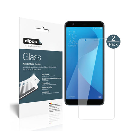 Klare Displayschutzfolie von dipos passend für Asus ZenFone Max Plus M1 (ZB570TL), 9H kratzfest und blasenfrei montiert