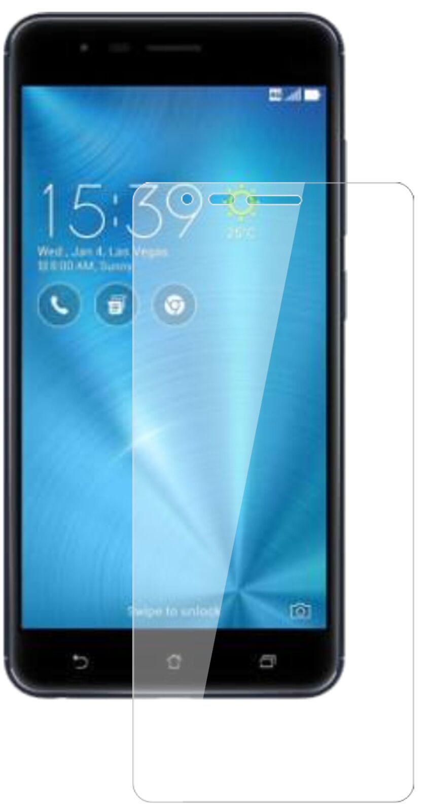 Klare Displayschutzfolie von dipos passend für Asus ZenFone Zoom S, 9H kratzfest und blasenfrei montiert