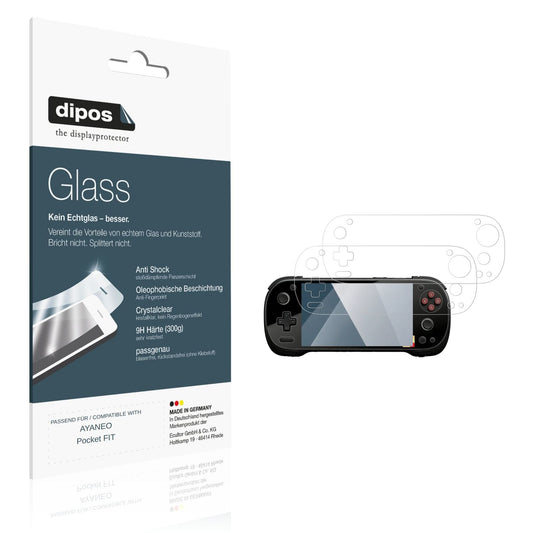 Klare Displayschutzfolie von dipos passend für AYANEO Pocket FIT, 9H kratzfest und blasenfrei montiert