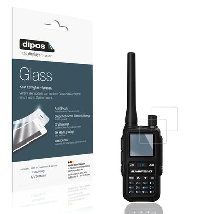Klare Displayschutzfolie von dipos passend für Baofeng UV5RMini, 9H kratzfest und blasenfrei montiert