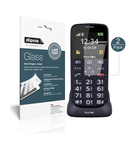 Klare Displayschutzfolie von dipos passend für bea-fon SL240, 9H kratzfest und blasenfrei montiert