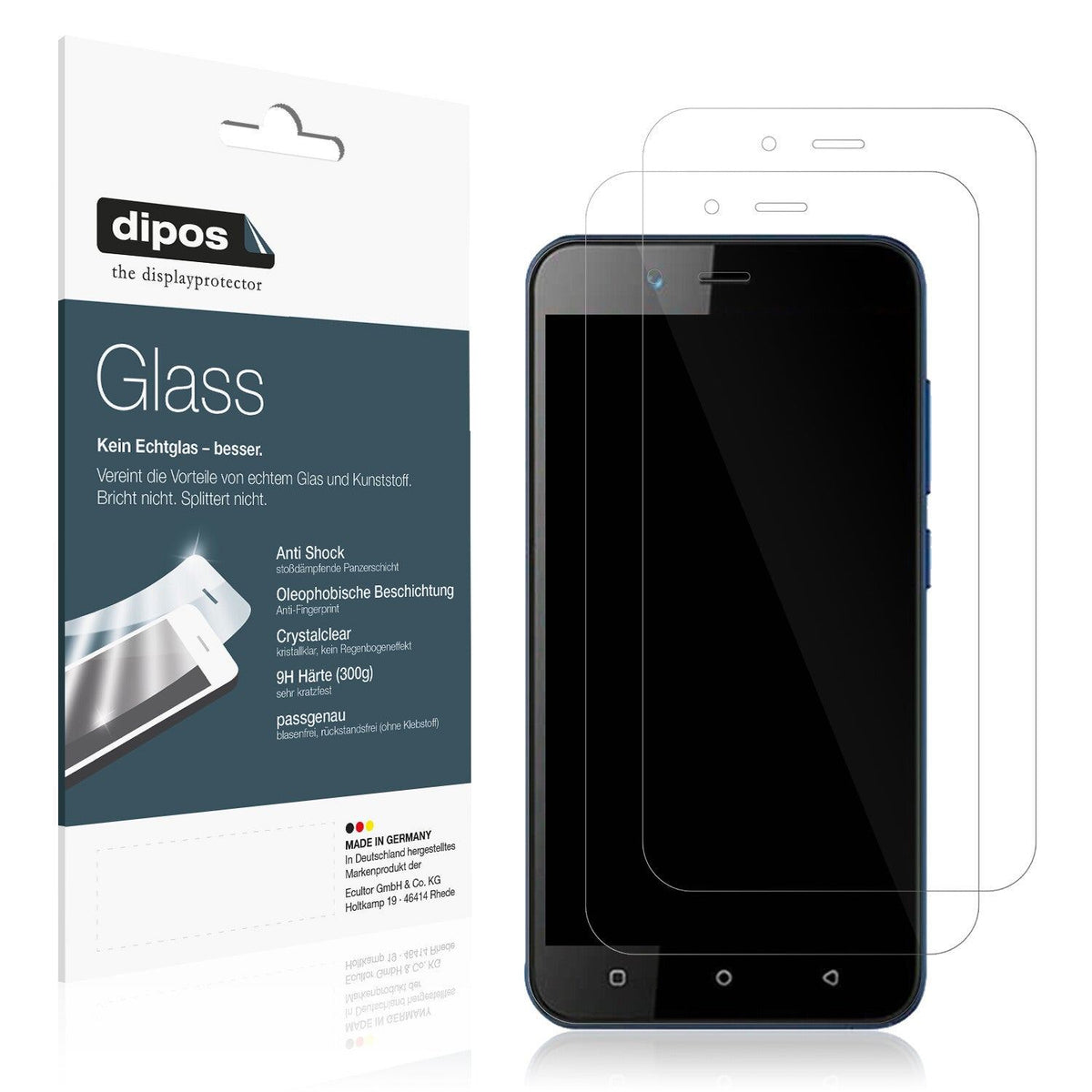 Klare Displayschutzfolie von dipos passend für Benco Y40, 9H kratzfest und blasenfrei montiert