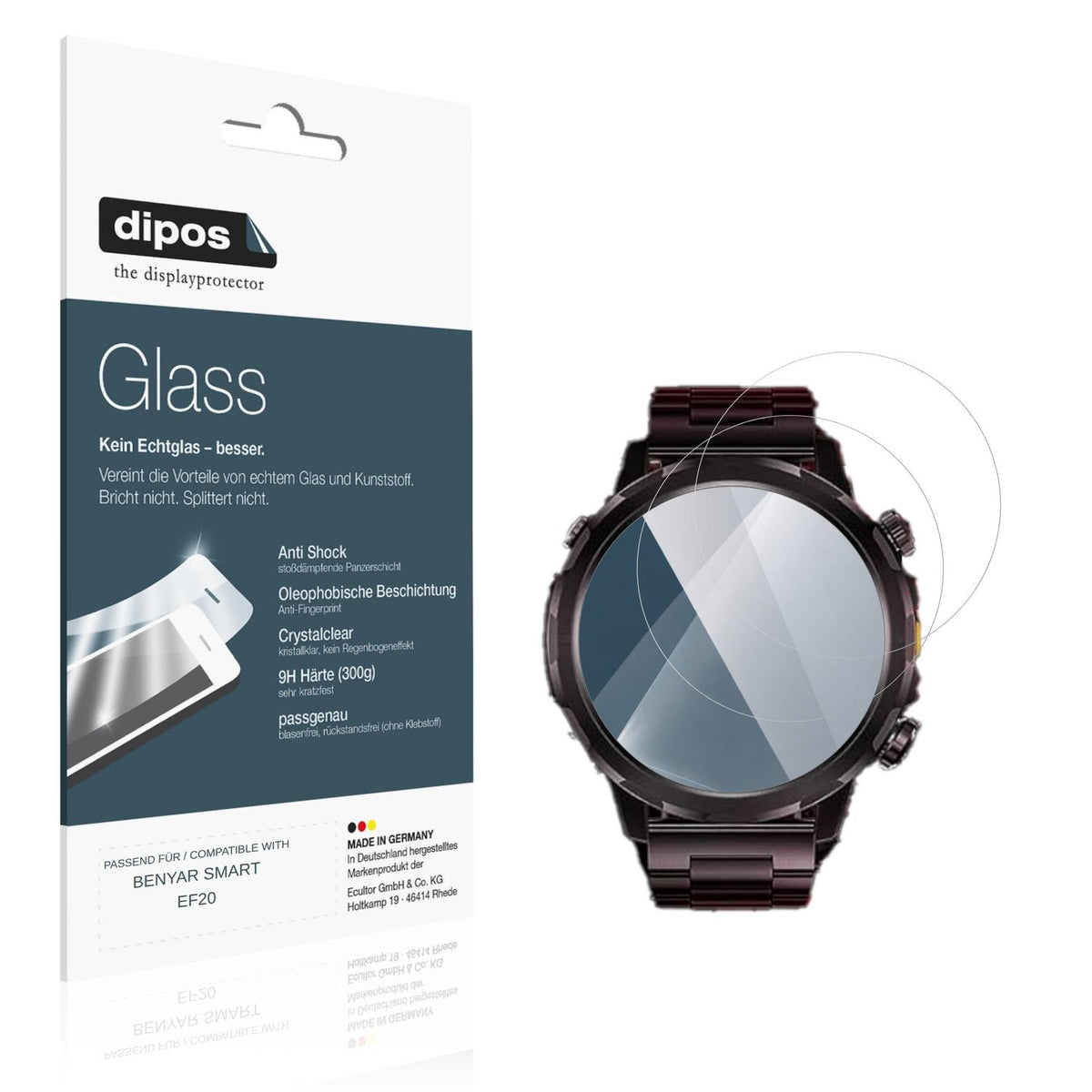 Klare Displayschutzfolie von dipos passend für BENYAR SMART EF20, 9H kratzfest und blasenfrei montiert