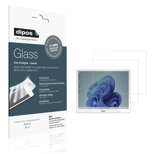 Klare Displayschutzfolie von dipos passend für Bigme B13, 9H kratzfest und blasenfrei montiert