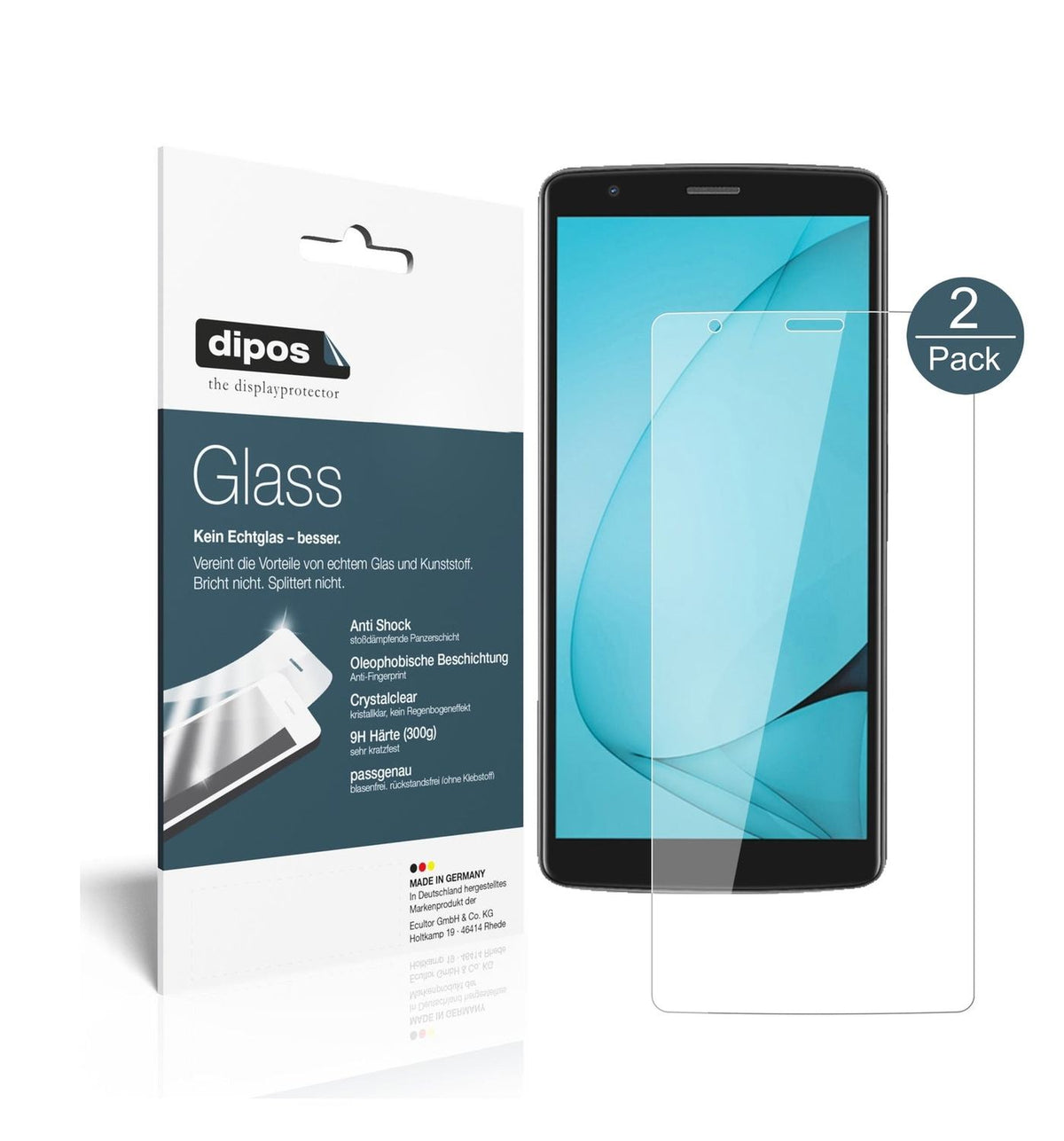 Klare Displayschutzfolie von dipos passend für Blackview A20, 9H kratzfest und blasenfrei montiert