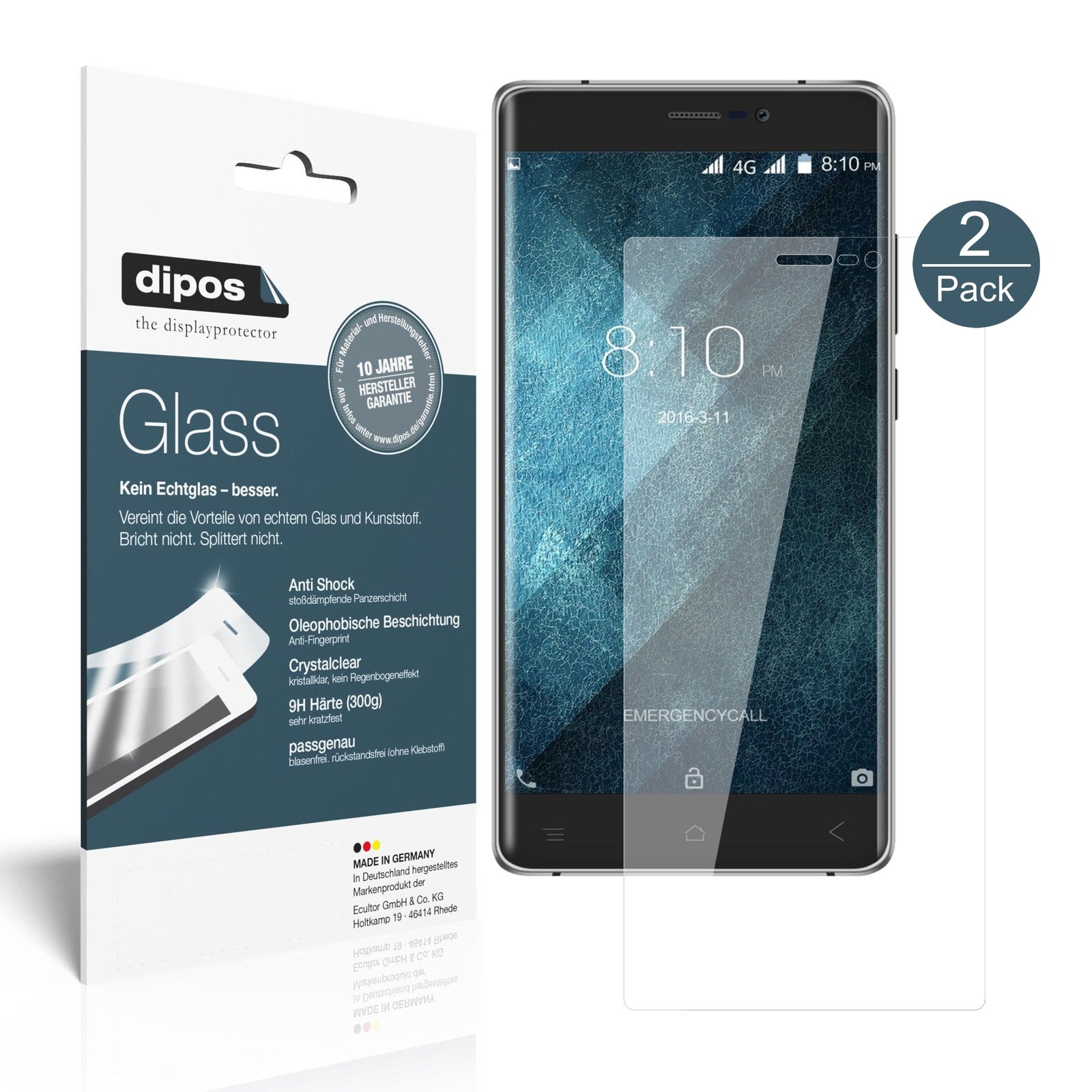 Klare Displayschutzfolie von dipos passend für Blackview A8 Max, 9H kratzfest und blasenfrei montiert