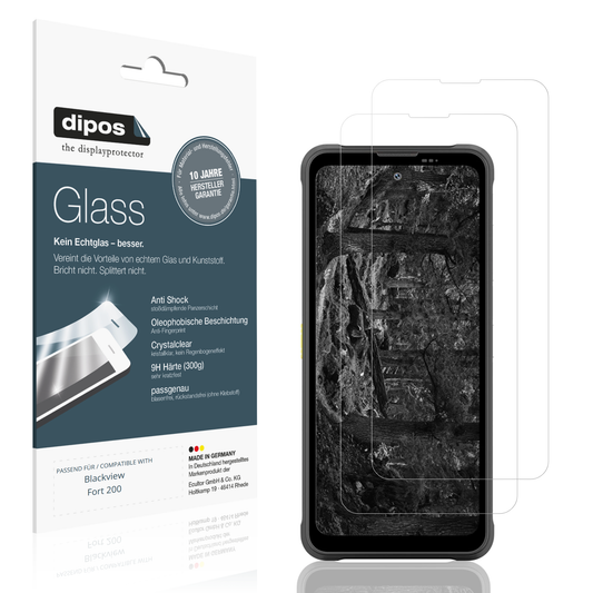 Klare Displayschutzfolie von dipos passend für Blackview Fort 200, 9H kratzfest und blasenfrei montiert
