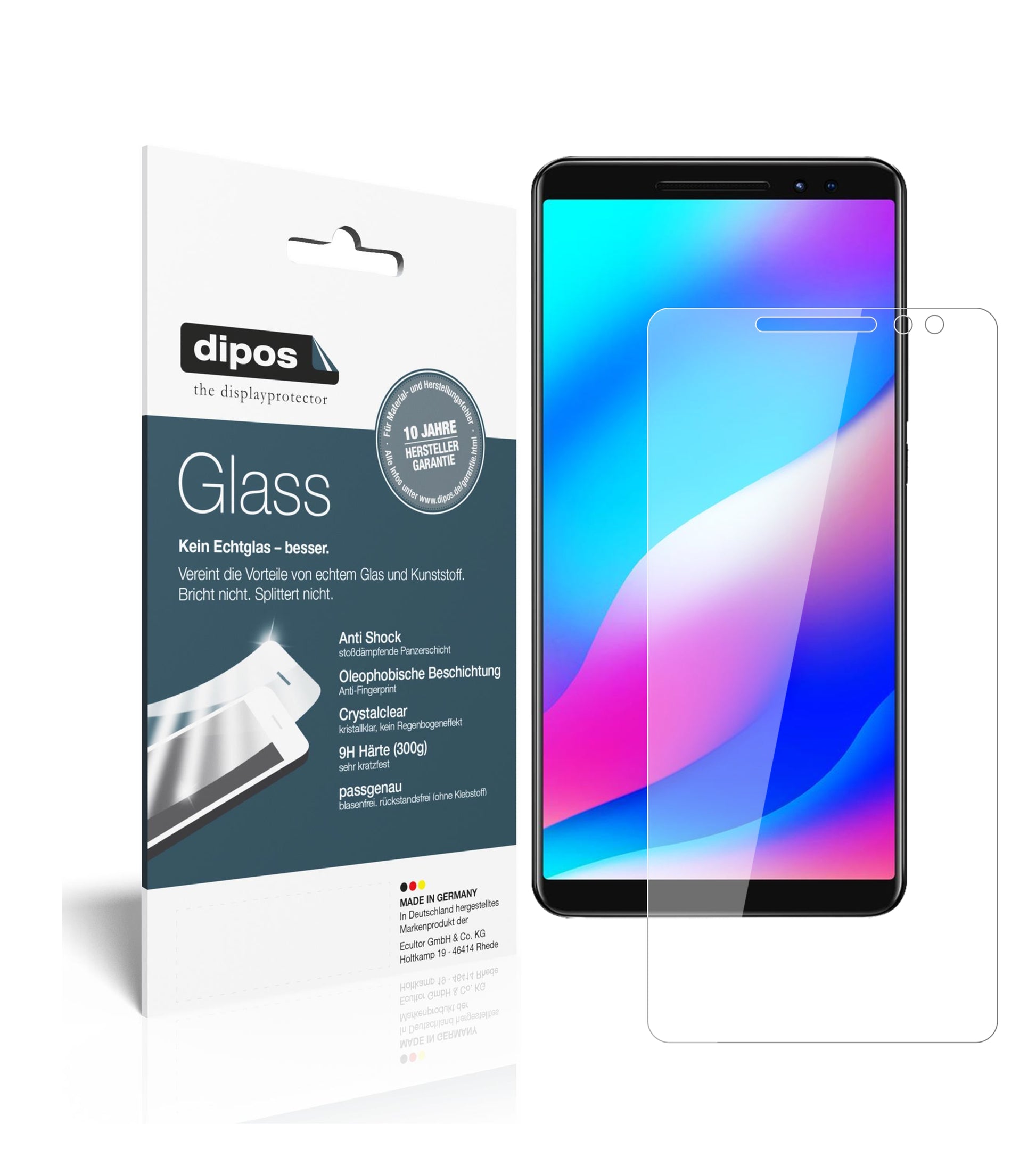 Klare Displayschutzfolie von dipos passend für Blackview Max 1, 9H kratzfest und blasenfrei montiert