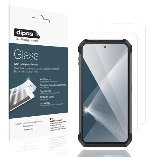 Klare Displayschutzfolie von dipos passend für Blackview Xplore 6, 9H kratzfest und blasenfrei montiert