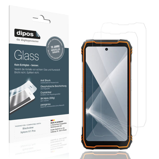 Klare Displayschutzfolie von dipos passend für Blackview Xplore X1 Pro, 9H kratzfest und blasenfrei montiert