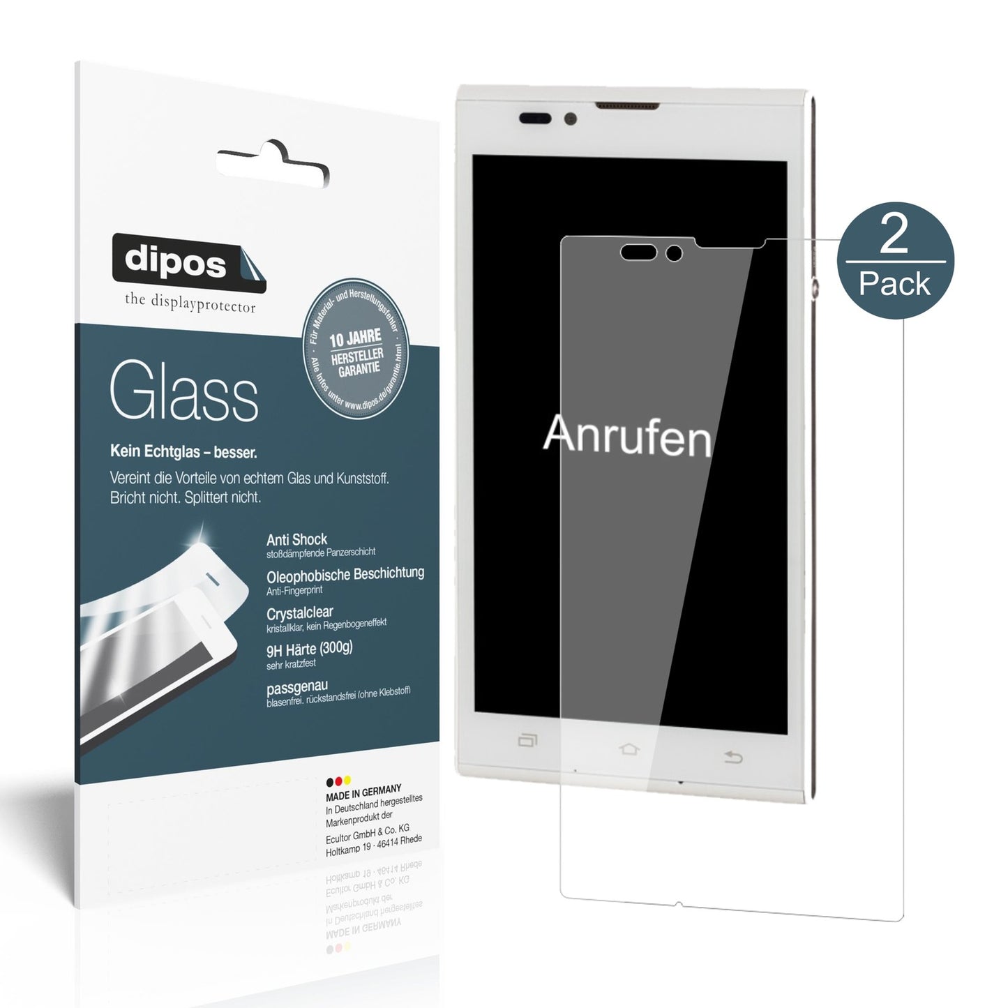 Klare Displayschutzfolie von dipos passend für BlindShell 2, 9H kratzfest und blasenfrei montiert