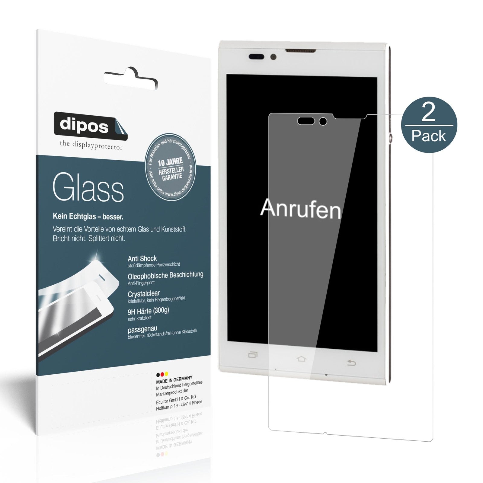 Klare Displayschutzfolie von dipos passend für BlindShell 2, 9H kratzfest und blasenfrei montiert