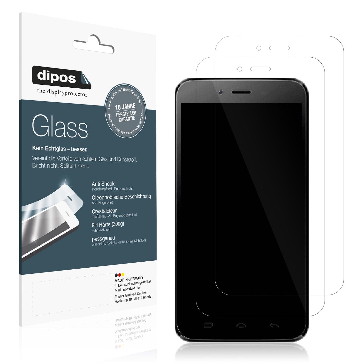 Klare Displayschutzfolie von dipos passend für Bmobile AX1078, 9H kratzfest und blasenfrei montiert