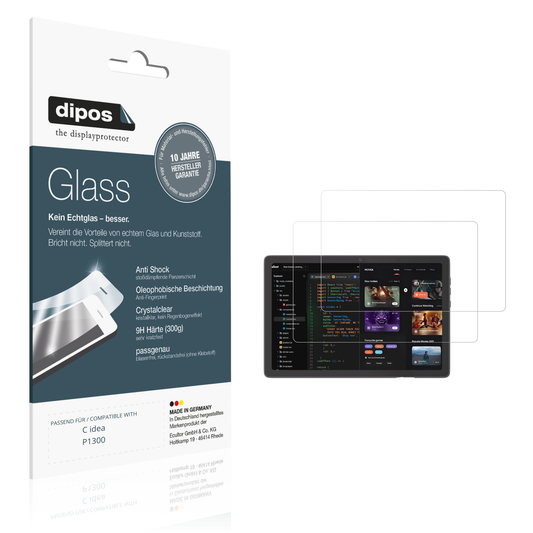 Klare Displayschutzfolie von dipos passend für C idea P1300, 9H kratzfest und blasenfrei montiert