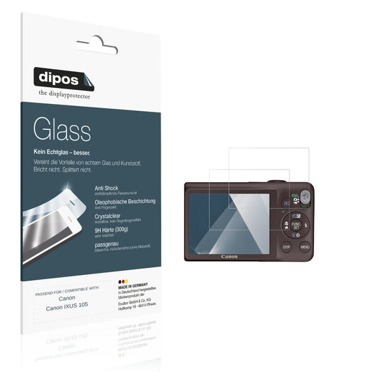 Klare Displayschutzfolie von dipos passend für Canon Canon IXUS 105, 9H kratzfest und blasenfrei montiert