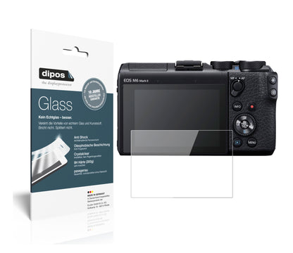 Klare Displayschutzfolie von dipos passend für Canon EOS M6 Mark II, 9H kratzfest und blasenfrei montiert