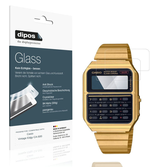 Klare Displayschutzfolie von dipos passend für Casio Vintage Edgy CA-500, 9H kratzfest und blasenfrei montiert
