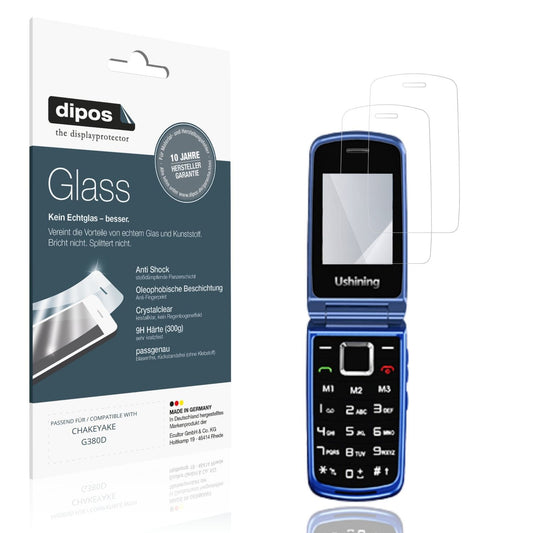 Klare Displayschutzfolie von dipos passend für CHAKEYAKE G380D, 9H kratzfest und blasenfrei montiert