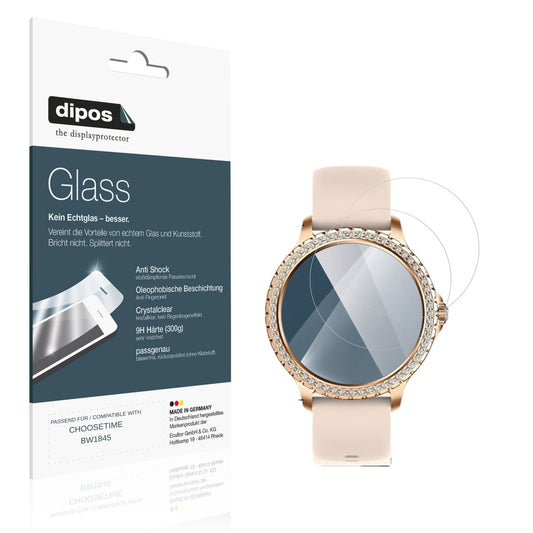 Klare Displayschutzfolie von dipos passend für CHOOSETIME BW1845, 9H kratzfest und blasenfrei montiert