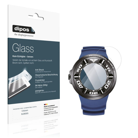 Klare Displayschutzfolie von dipos passend für Citizen BJ8055, 9H kratzfest und blasenfrei montiert