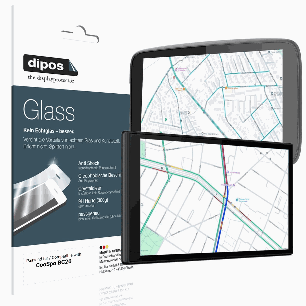 Klare Displayschutzfolie von dipos passend für CooSpo BC26, 9H kratzfest und blasenfrei montiert