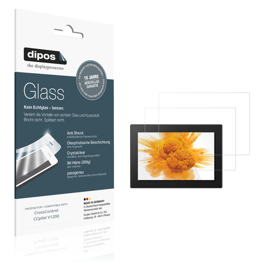 Klare Displayschutzfolie von dipos passend für CrossControl CCpilot V1200, 9H kratzfest und blasenfrei montiert