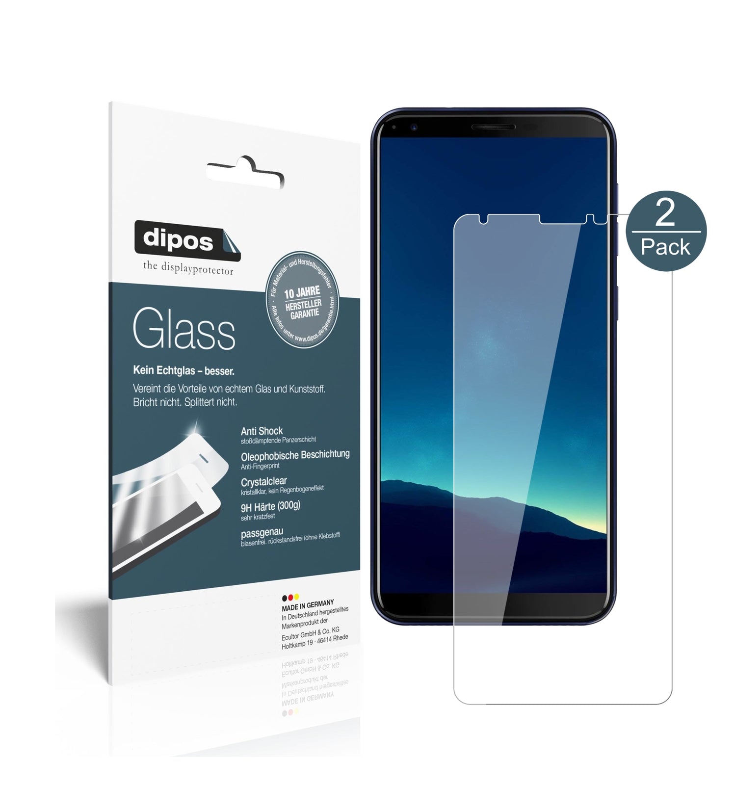 Klare Displayschutzfolie von dipos passend für Cubot R11, 9H kratzfest und blasenfrei montiert