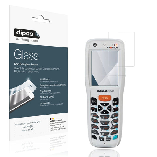 Klare Displayschutzfolie von dipos passend für Datalogic Memor X3, 9H kratzfest und blasenfrei montiert