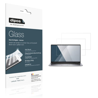 Klare Displayschutzfolie von dipos passend für Dell Latitude 7400 2-in-1, 9H kratzfest und blasenfrei montiert