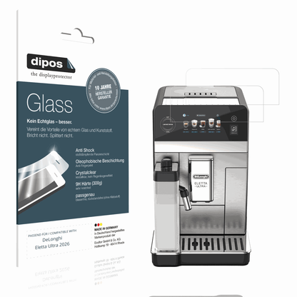 Klare Displayschutzfolie von dipos passend für DeLonghi Eletta Ultra 2026, 9H kratzfest und blasenfrei montiert