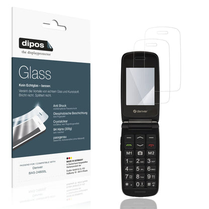 Klare Displayschutzfolie von dipos passend für Denver BAS-24800L, 9H kratzfest und blasenfrei montiert