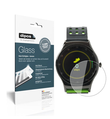 Klare Displayschutzfolie von dipos passend für DENVER SW-450 Smartwatch, 9H kratzfest und blasenfrei montiert