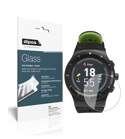 Klare Displayschutzfolie von dipos passend für DENVER SW-500 Smartwatch, 9H kratzfest und blasenfrei montiert