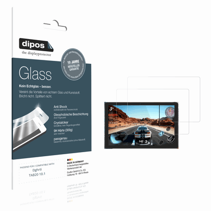 Klare Displayschutzfolie von dipos passend für Dghrti TAB20 10.1, 9H kratzfest und blasenfrei montiert