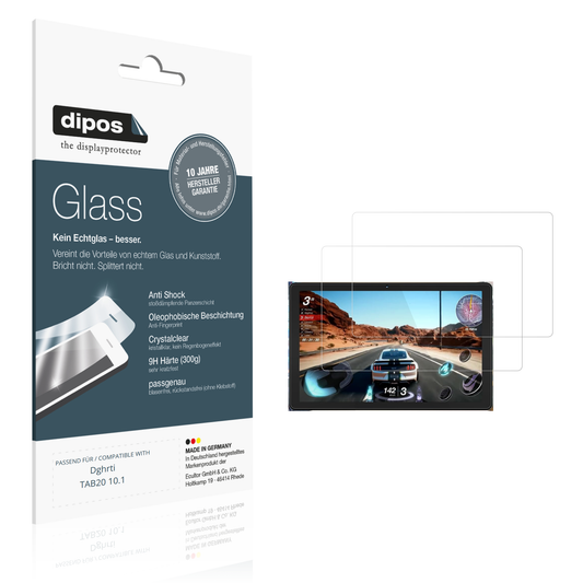 Klare Displayschutzfolie von dipos passend für Dghrti TAB20 10.1, 9H kratzfest und blasenfrei montiert