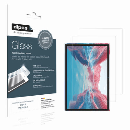Klare Displayschutzfolie von dipos passend für Dghrti TAB30 10.1, 9H kratzfest und blasenfrei montiert