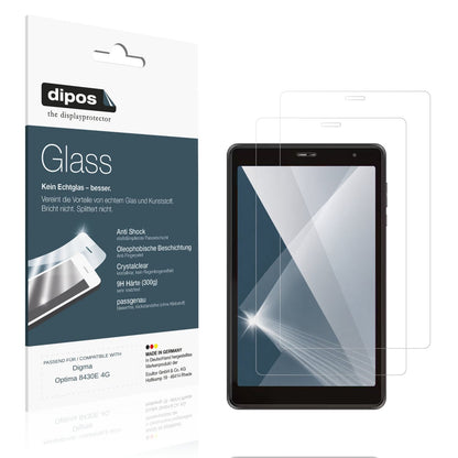 Klare Displayschutzfolie von dipos passend für Digma Optima 8430E 4G, 9H kratzfest und blasenfrei montiert