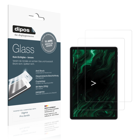 Klare Displayschutzfolie von dipos passend für Digma Pro Zenith, 9H kratzfest und blasenfrei montiert