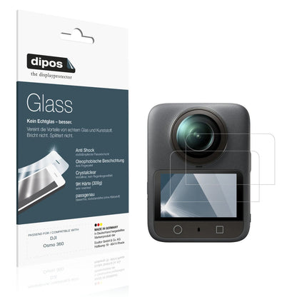 Klare Displayschutzfolie von dipos passend für DJI Osmo 360, 9H kratzfest und blasenfrei montiert