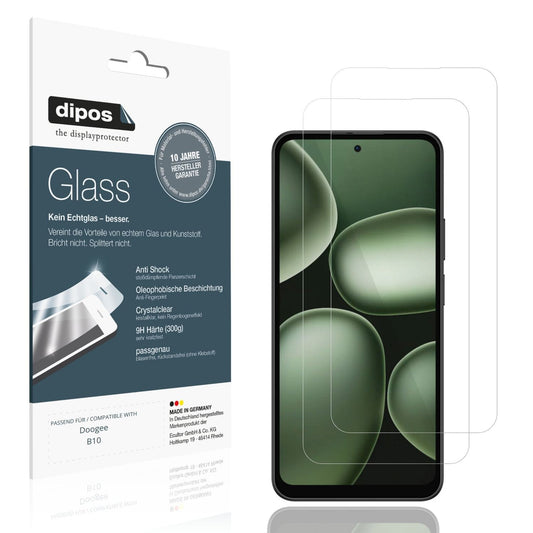 Klare Displayschutzfolie von dipos passend für Doogee B10, 9H kratzfest und blasenfrei montiert