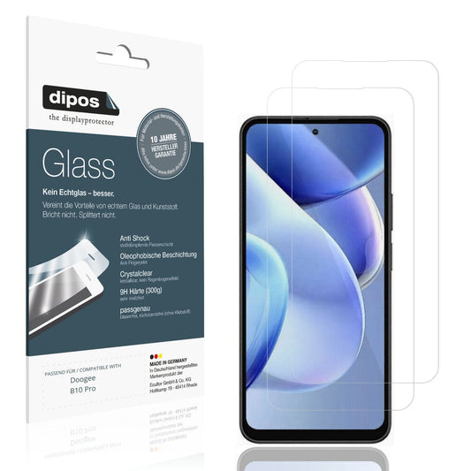 Klare Displayschutzfolie von dipos passend für Doogee B10 Pro, 9H kratzfest und blasenfrei montiert