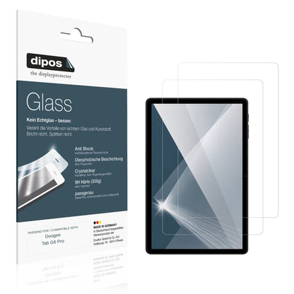 Klare Displayschutzfolie von dipos passend für Doogee Tab G6 Pro, 9H kratzfest und blasenfrei montiert