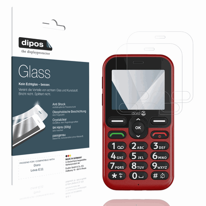 Klare Displayschutzfolie von dipos passend für Doro Leva L11, 9H kratzfest und blasenfrei montiert