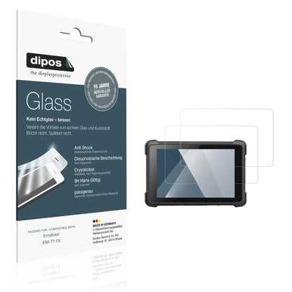 Klare Displayschutzfolie von dipos passend für Emdoor EM-T11X, 9H kratzfest und blasenfrei montiert