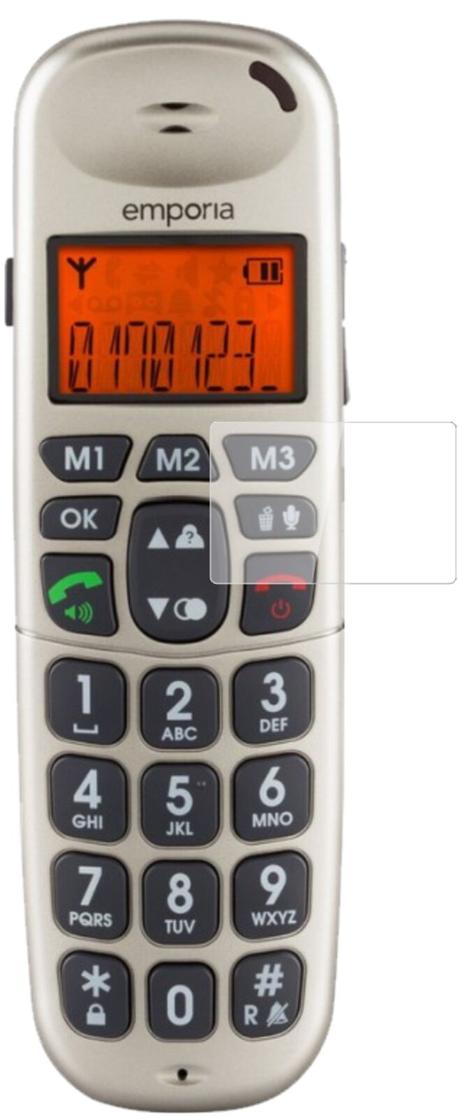 Klare Displayschutzfolie von dipos passend für Emporia D40, 9H kratzfest und blasenfrei montiert