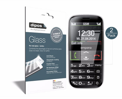 Klare Displayschutzfolie von dipos passend für Emporia Euphoria V50, 9H kratzfest und blasenfrei montiert