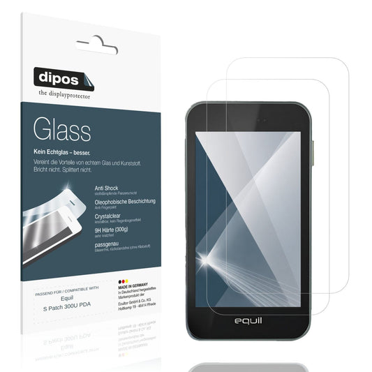 Klare Displayschutzfolie von dipos passend für Equil S Patch 300U PDA, 9H kratzfest und blasenfrei montiert